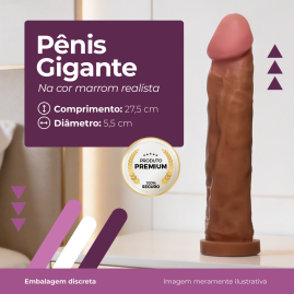 Pr�tese Gigante - 27,5x5,5 cm na cor marrom 