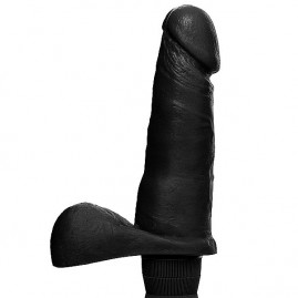 Prtese com escroto e vibrador 6 - 16,5x4 cm na cor preto