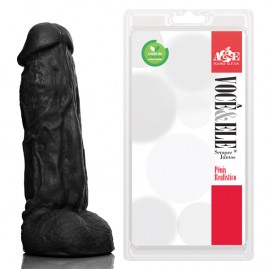 Prtese com escroto Kong - 19,5x5,5 cm na cor preto