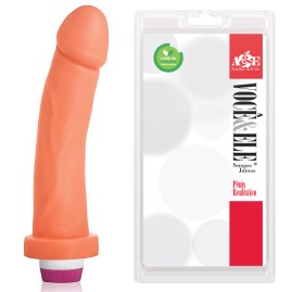 Prtese Kenobi com Vibrador - 20x4 cm na cor pele - 340g