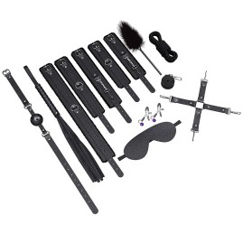  Kit  Sado Ertico com 10 ps Preto - Bandage BDSM - SI