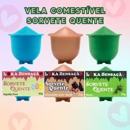 Vela Comestvel Sorvete Quente de Menta 25G Loka Sensao