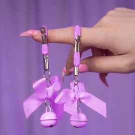  Prendedor de Mamilo com La�o e Sino Para Fetiche BDSM