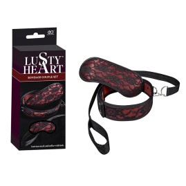 BONDAGE COUPLE SET - Vermelho e Preto - LUSTY HEART 