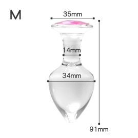Plug Cristal M Transparente com Pedra